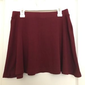 Forever 21 Burgundy Red Ruby Rose Skater Skirt